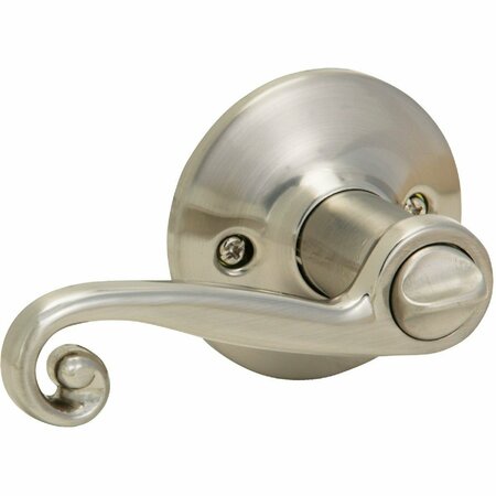 STEEL PRO Brushed Nickel Scroll Privacy Door Lever L6X201B